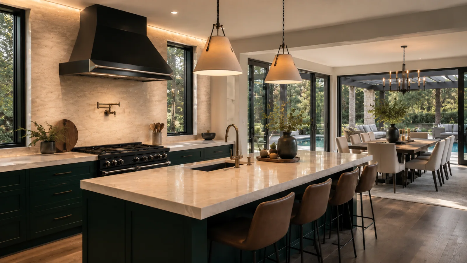 Cocina residencial completamente remodelada