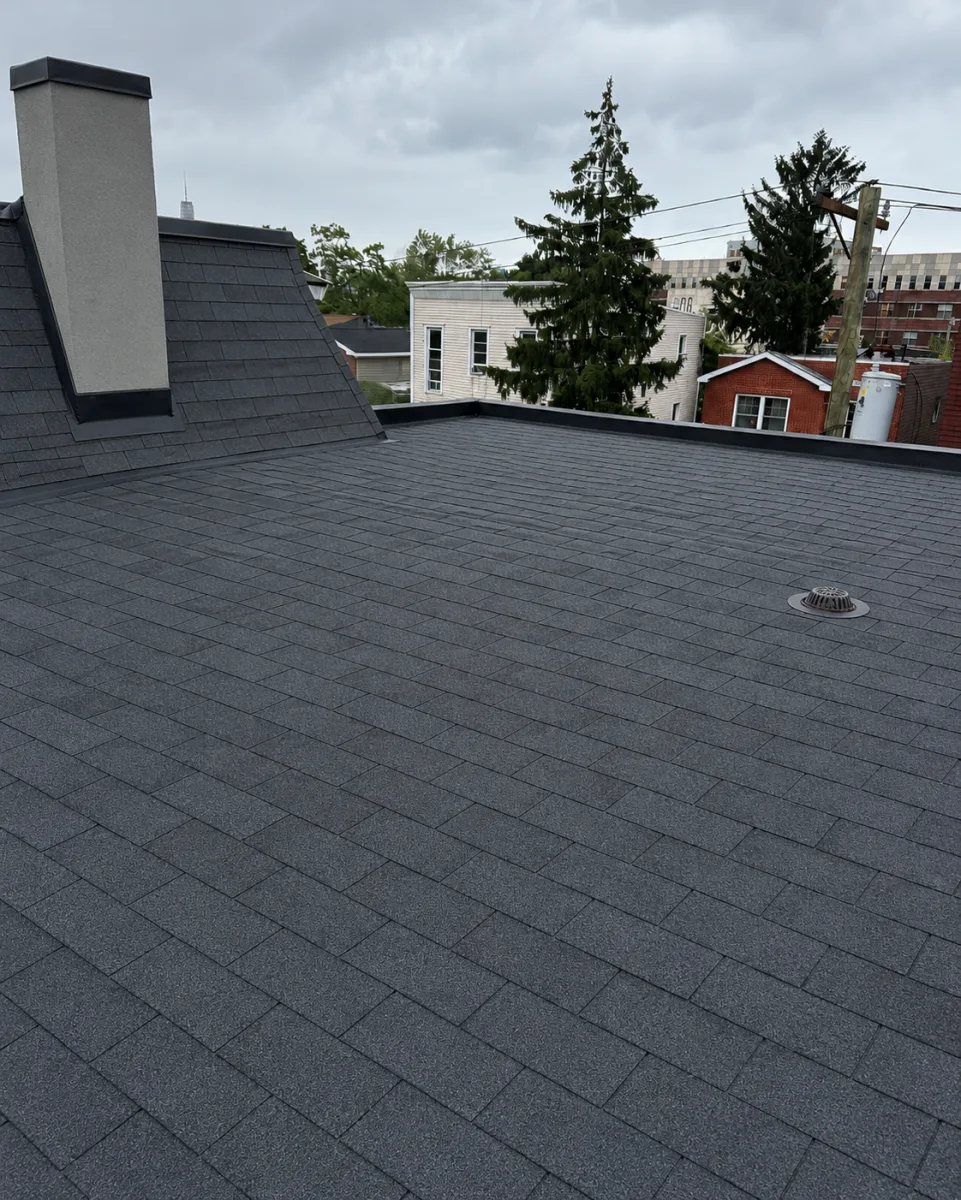 Completed roofing project by P&J General Contractor